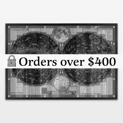 Map of the Night Sky - Framed