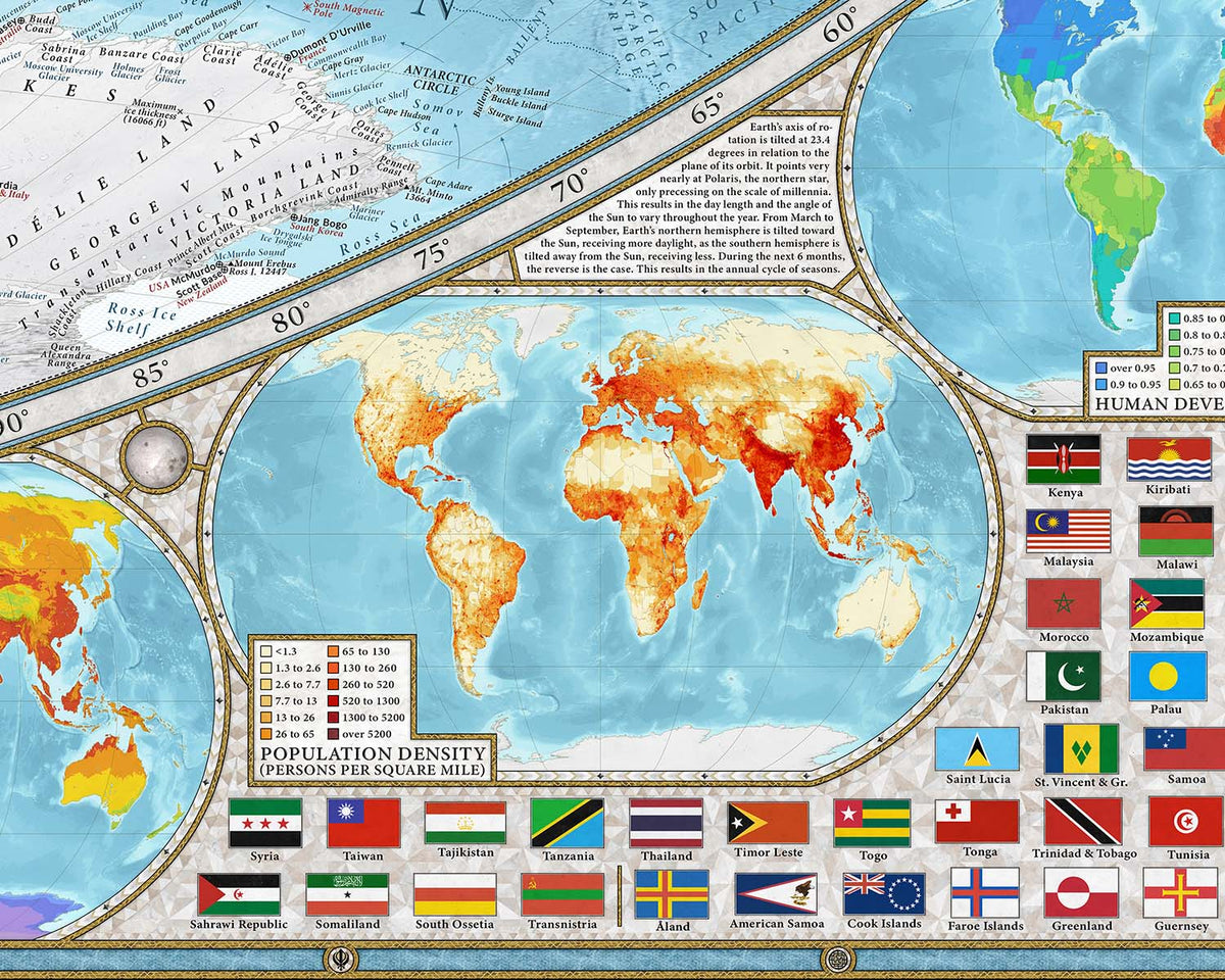 An atlas built around the main map.
