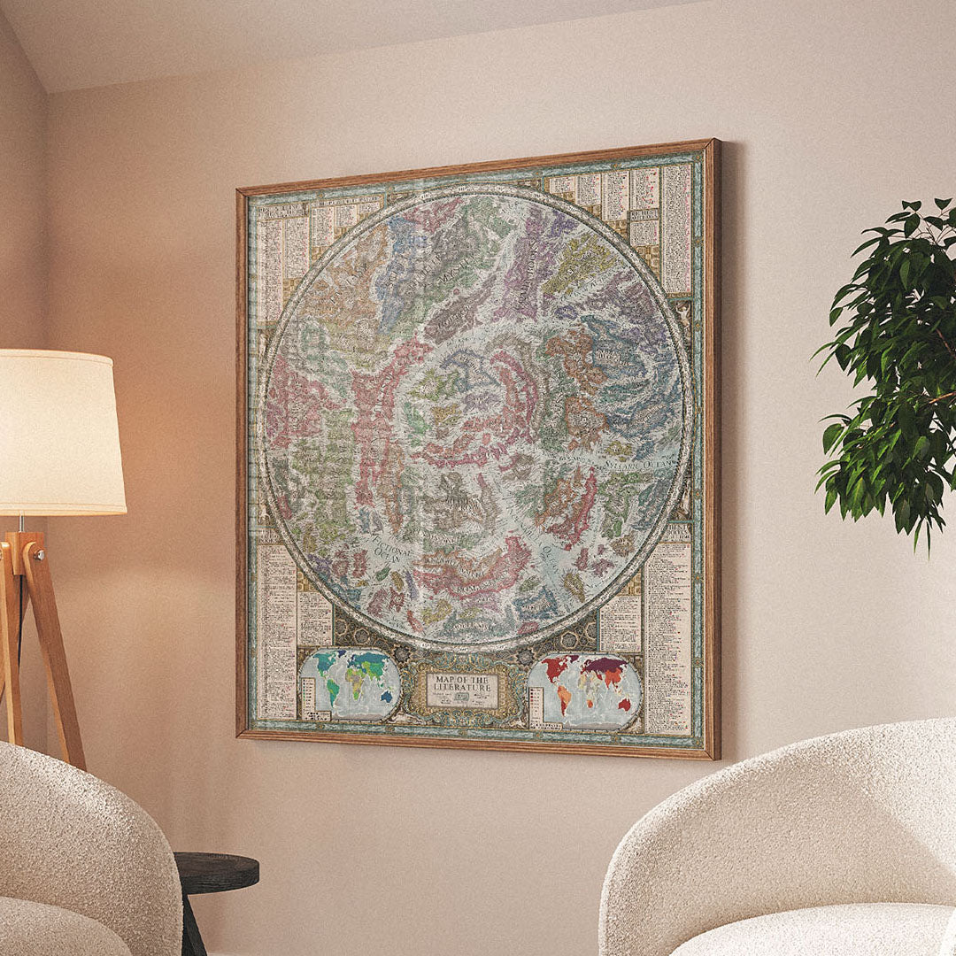 Map of the Literature displayed as a framed poster